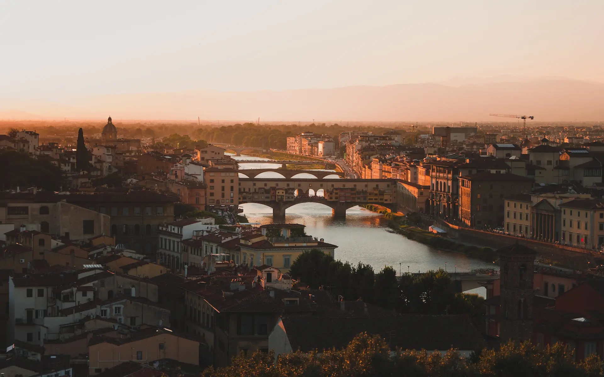 view of the Ponte Vecchio in Florence